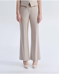 IDA+S - Liora Silk Wool Straight Leg Suit Pants
