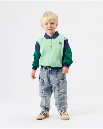 Goldie + Ace - Panelled Relaxed Rugby Sweat Top - Babies-Kids