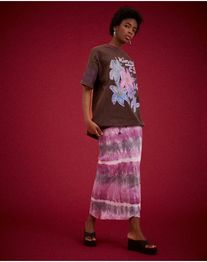 KINGA CSILLA - Purple Wave Column Skirt