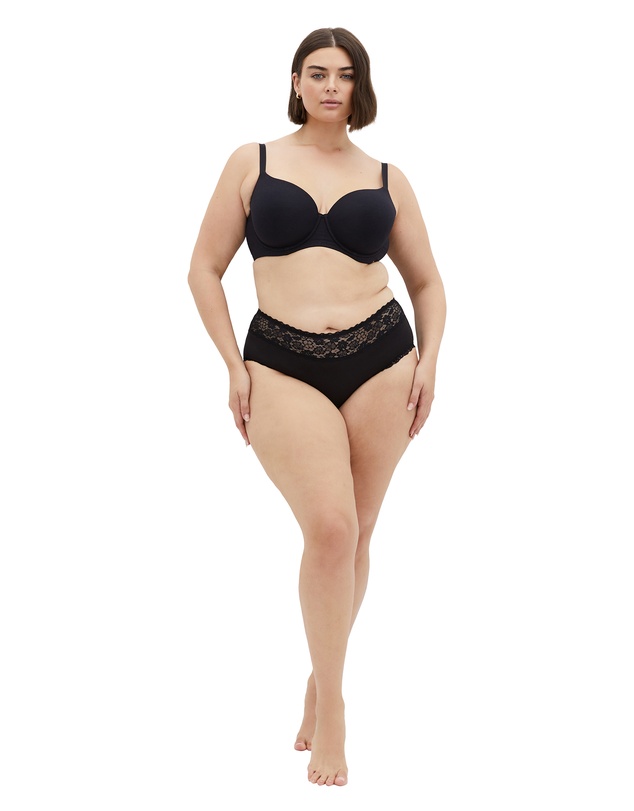 City Chic - Plus size S&C CTN TSHIRT BRA - Black