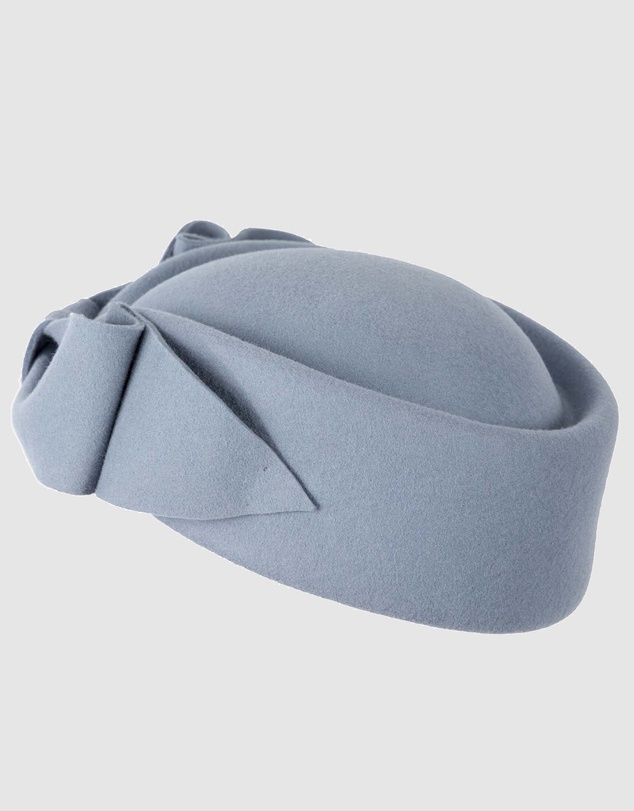 Max Alexander - Felt Light Blue Pillbox Hat