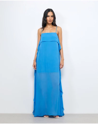 AERE - Solea Drape Back Maxi Dress