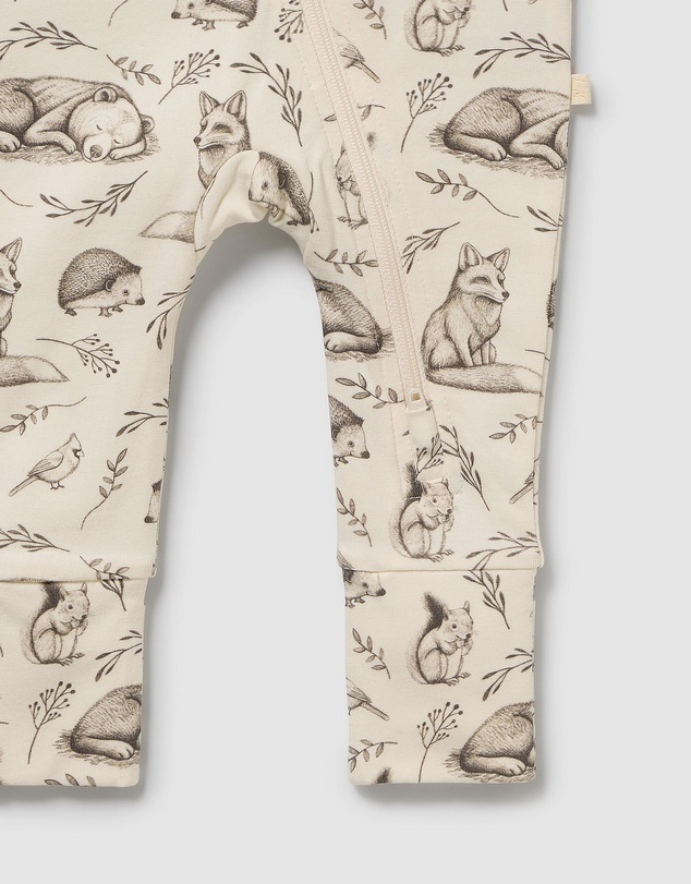 Wilson & Frenchy - Foxglove Forest Organic Zipsuit With Feet - Babies