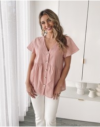 Esther & Co - Arlo Top - Terracotta