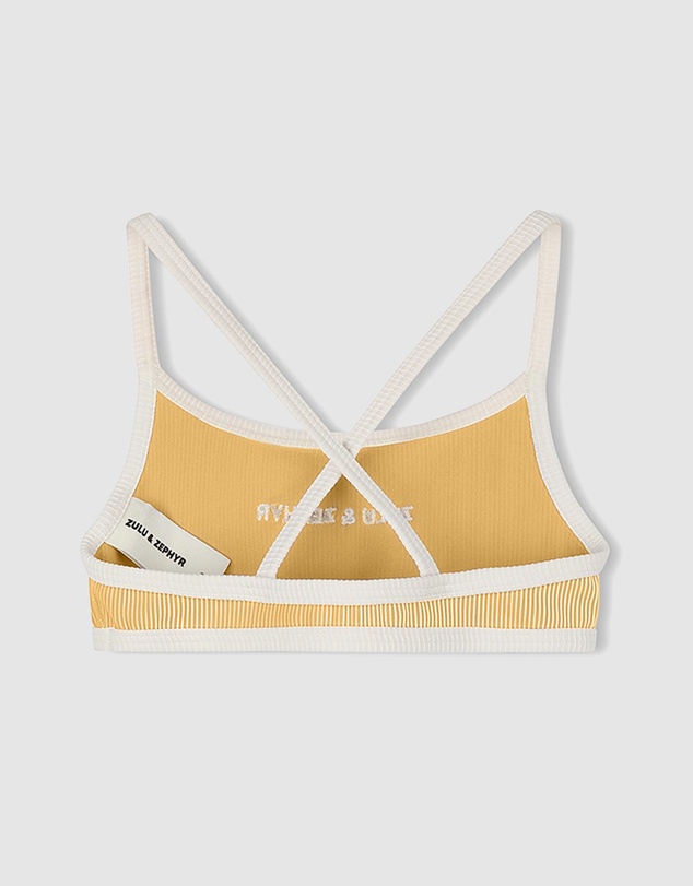 Zulu & Zephyr Mini - Mini Stripe Rib Logo Bikini Top - Kids