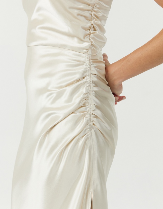 Third Form - Satin Gather One Shoulder Dress