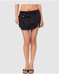 EDIKTED - Keren Slitted Nylon Cargo Mini Skirt