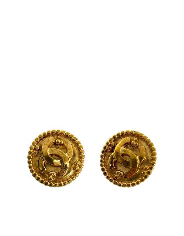 Pre-Loved by Azura Reborn - Pre-Loved CC Gold Plated Button Clip On Earrings