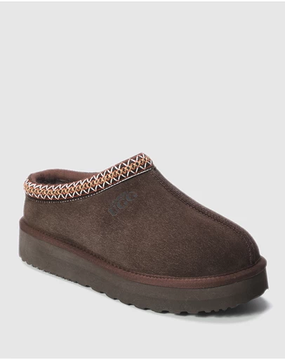 AusWooli Ugg Boots - Mentone Sheepskin Wool Ankle Braid Platform Slippers