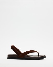 AERE - Suede Sling Back Leather Thongs