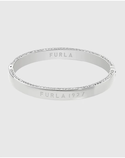 Furla - Furla 1927 Crystal Silver-Tone Bangle Bracelet