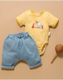 Purebaby - Rib Short Sleeve Bodysuit -Kids-Babies