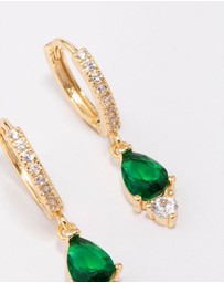 Lovisa - Gold Plated Pave Pear Round Drop Earrings
