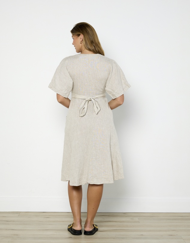 Cirkular - Pre-Loved - Reformation Taupe Linen Midi Dress