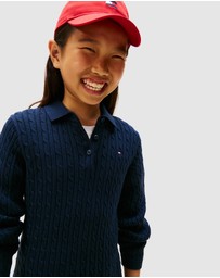 Tommy Hilfiger - Cable Knit Polo Collar Jumper Dress - Teens