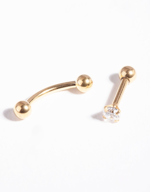Lovisa - Gold Diamante Surgical Steel Cartilage Earring Pack