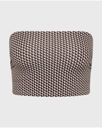 BONDI BORN - Stella Bikini Top - Mocha Dot (Embodee™)