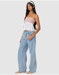 EDIKTED - Rena ribbed peplum top