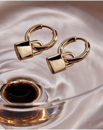 Najo - Love Lock Yellow Gold Huggie Earrings