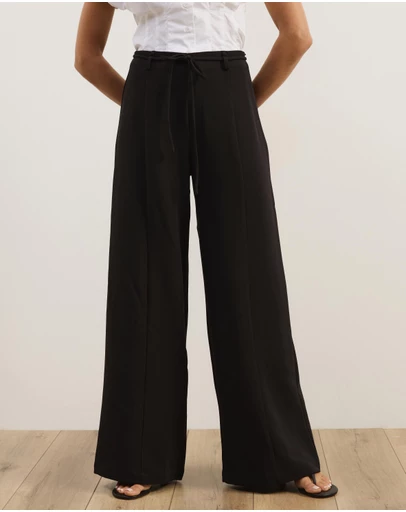 Atmos&Here - Kyra Tie Belt Tailored Pants