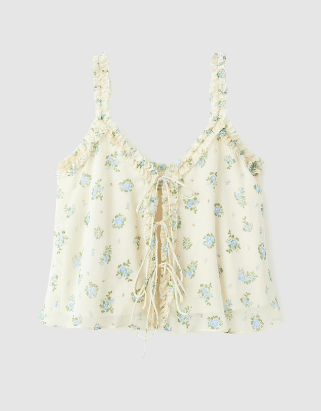 M.N.G - Floral Top with Tie Details