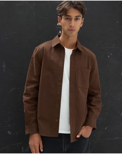 AERE - Brushed Cotton Overshirt