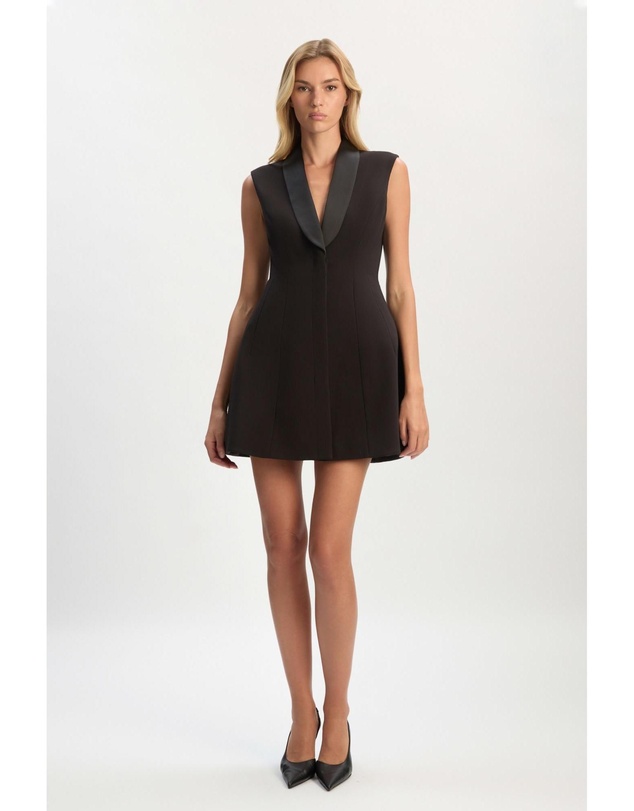 Bardot - Destene Satin Lapel Mini Dress