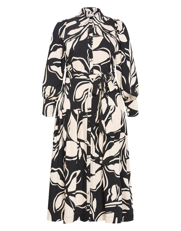 City Chic - Kinsley Mono Print Maxi Dress