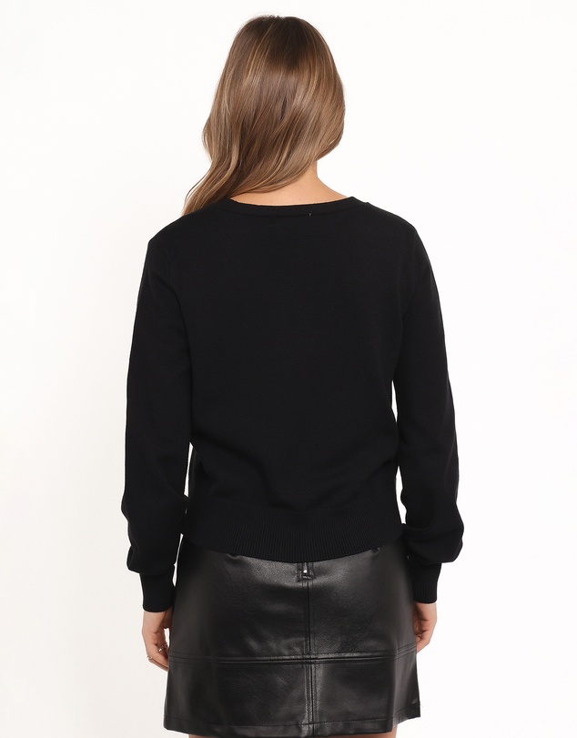 Petal & Pup - Josey Bow Button Cardigan - Black