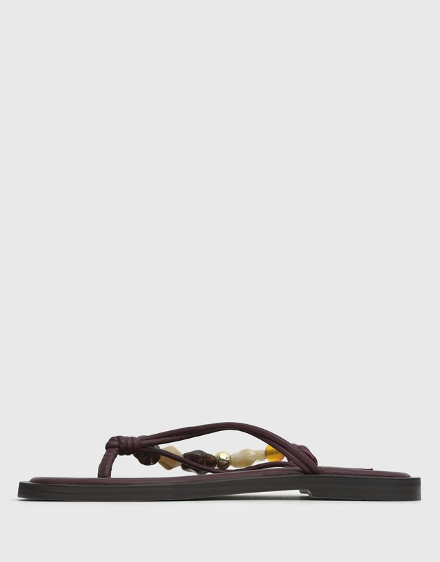 Betts - Saltwater Leather Multi Beaded Thong Sandals