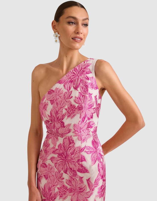 Romance by Honey and Beau - Seanna One Shoulder Midi Dress