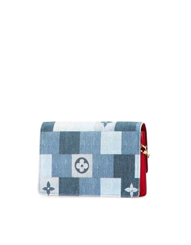 Pre-Loved by Azura Reborn - Pre-Loved Monogram Denim Patchwork Fiore Chain Wallet