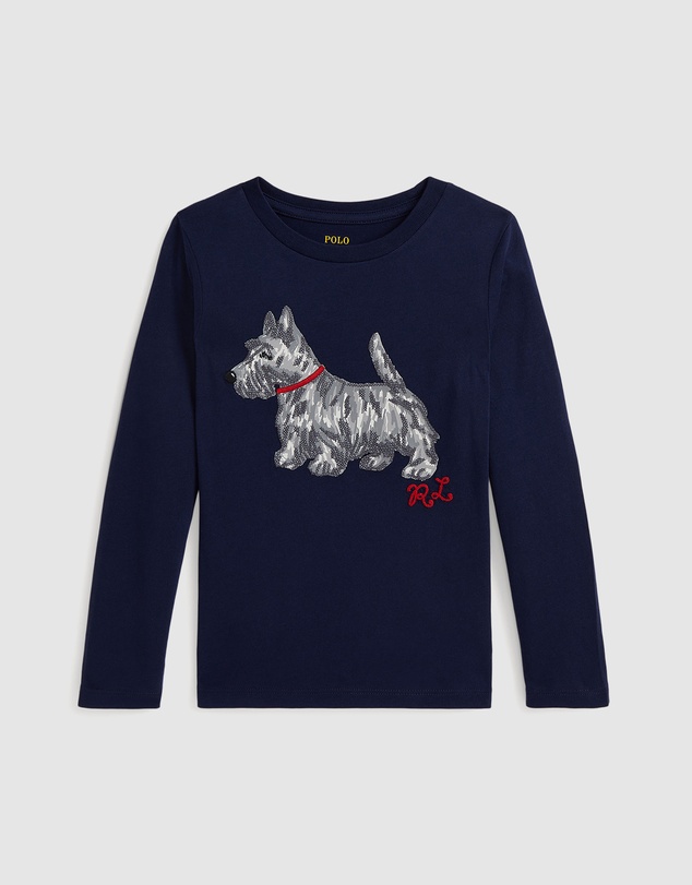 Polo Ralph Lauren - Dog Print Cotton Long Sleeve Tee - Kids