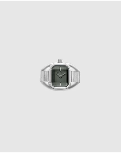 Breda - Nocturne Silver Expandable Ring Watch, 16MM