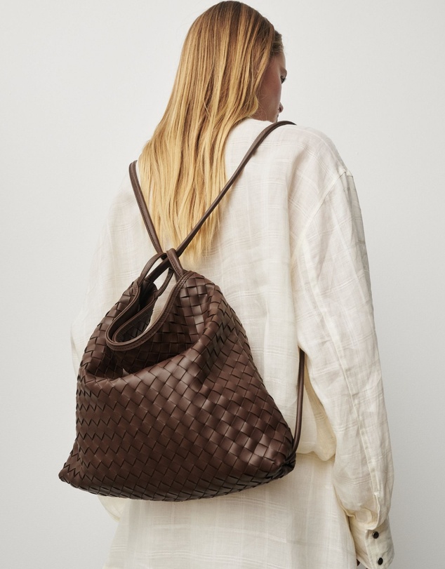 VESTIRSI - Woven Bella Convertible Backpack Chocolate