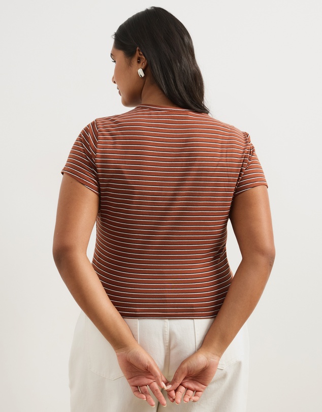 Atmos&Here Curvy - Layla Short Sleeve Stripe Tee