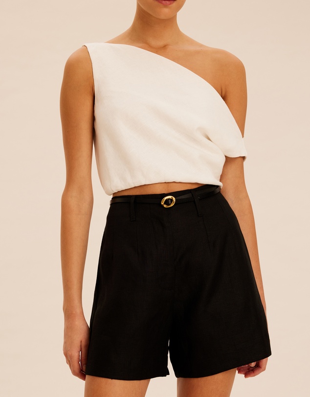 AERE - Raisa Tuck Linen Shorts