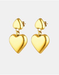 CENDRE - Romee Heart Earrings 18k Gold