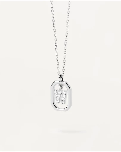 PDPAOLA - Mini Letter W Silver Necklace