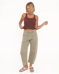 Petal & Pup - Berenice Ruffle Hem Knitted Top - Brown