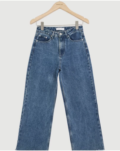Revibe - Repaired Assembly Label Denim Straight Leg Jean