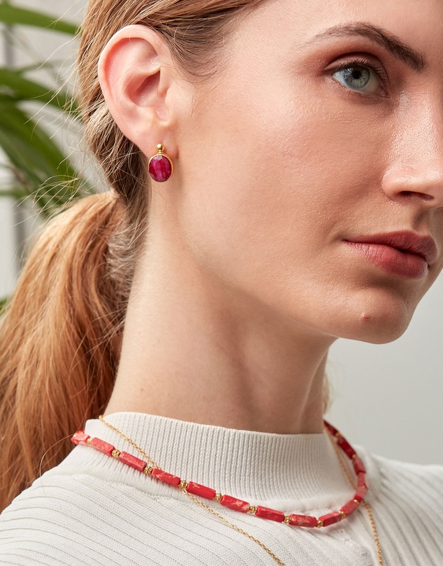 Ottoman Hands - Siena Ruby Stud Earrings