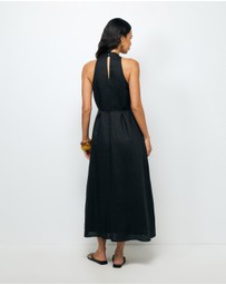 AERE - Loretta Linen Midi Dress