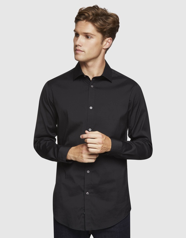 Oxford - Black Stretch Travel Shirt