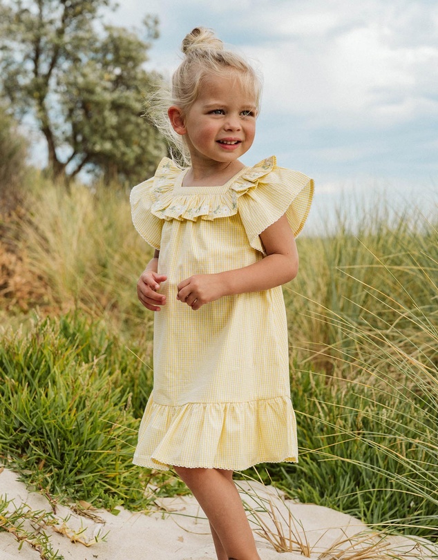 Bebe by Minihaha - Libby Check Dress With Embroidered Yoke - Babies
