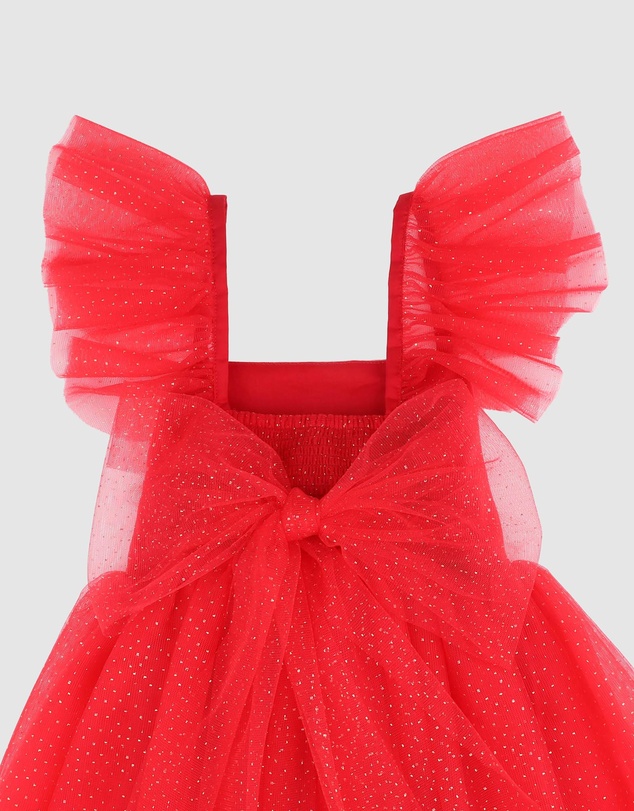 Bebe by Minihaha - Festive Red Glitter Tulle Dress - Kids