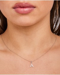 Zoe Olivia - 9K White Gold Lab Grown Diamond Initial V Pendant