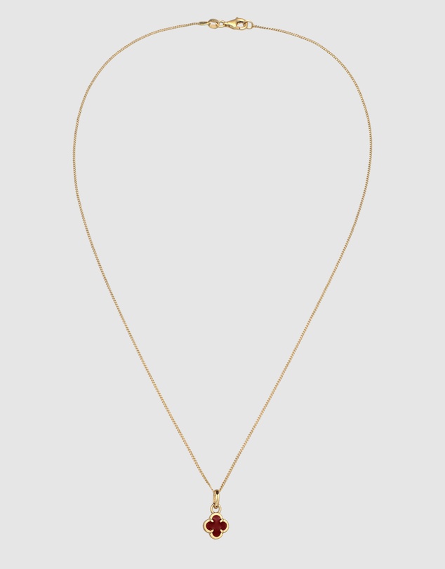 Elli Jewelry - Necklace Cloverleaf Pendant Enamel 925 Sterling Silver Gold-Plated