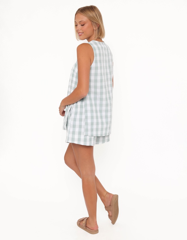 Petal & Pup - Miller Short Set - Sage Gingham