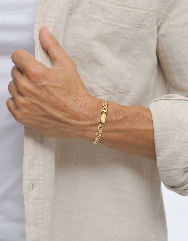 Kuzzoi - Chunky Box Chain Bracelet in Gold-Plated 925 Silver